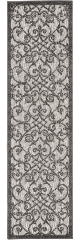 Gray and Charcoal Indoor Outdoor Runner Rug
